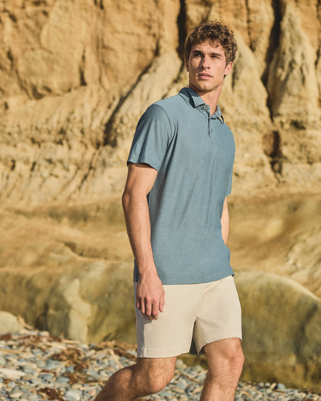 Vuori Men's Strato Tech Polo - Blue Sea Heather - Sun Diego Boardshop