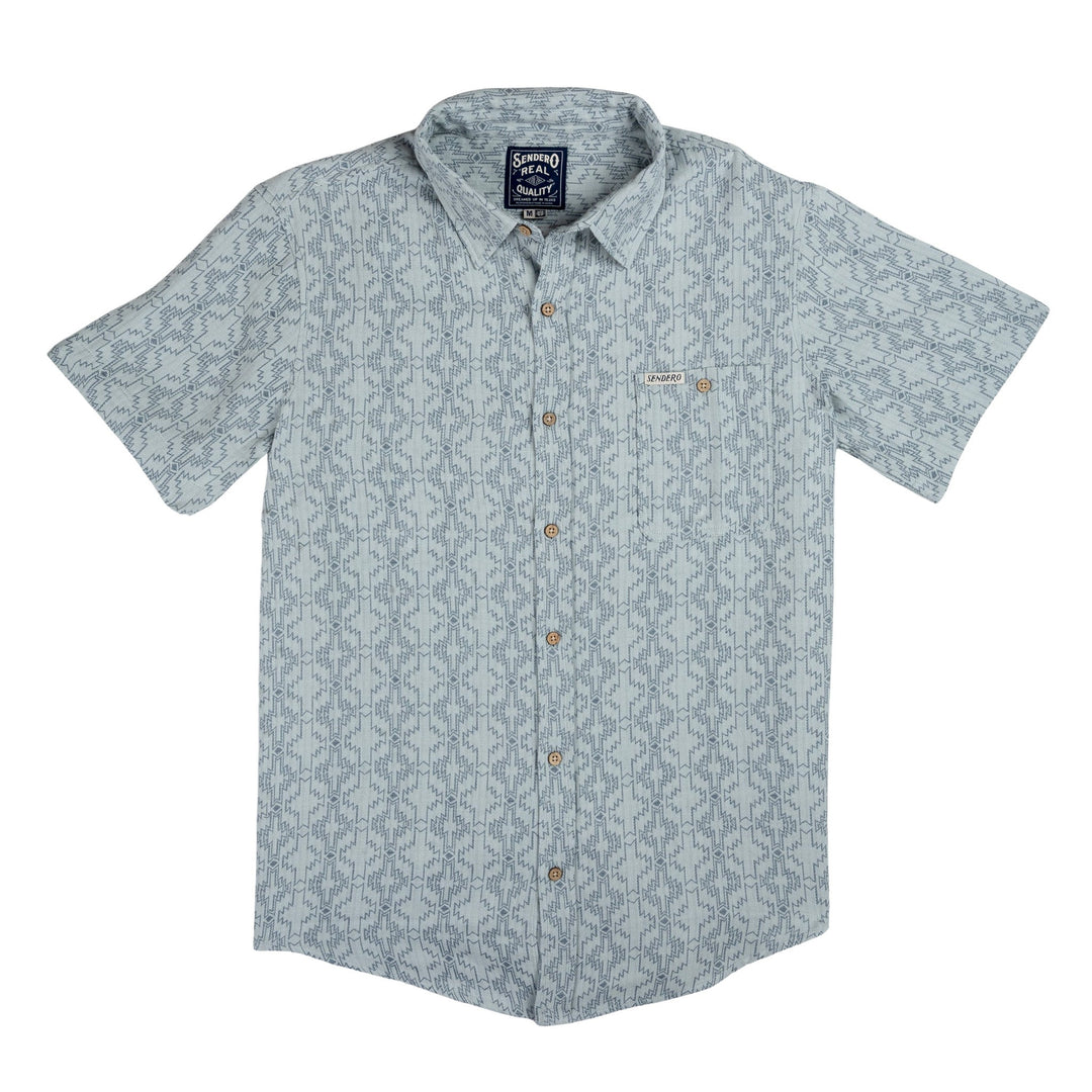 Sendero Men's City Slicker Button Up Short Sleeve - Arizona Chevron - Sun Diego Boardshop