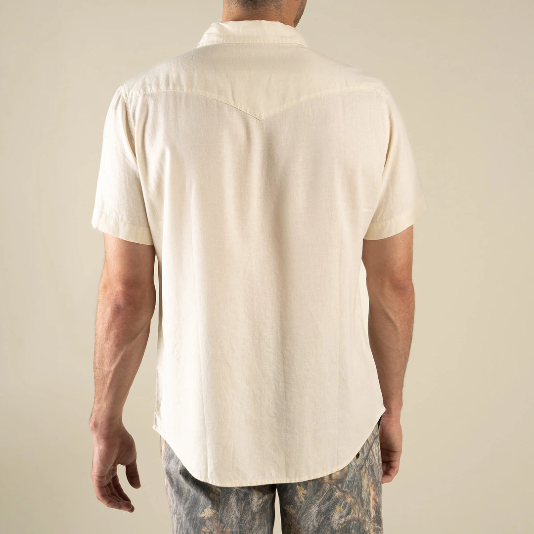 Sendero Men's The Wyatt Pearl Snap Short Sleeve Shirt - Antique White