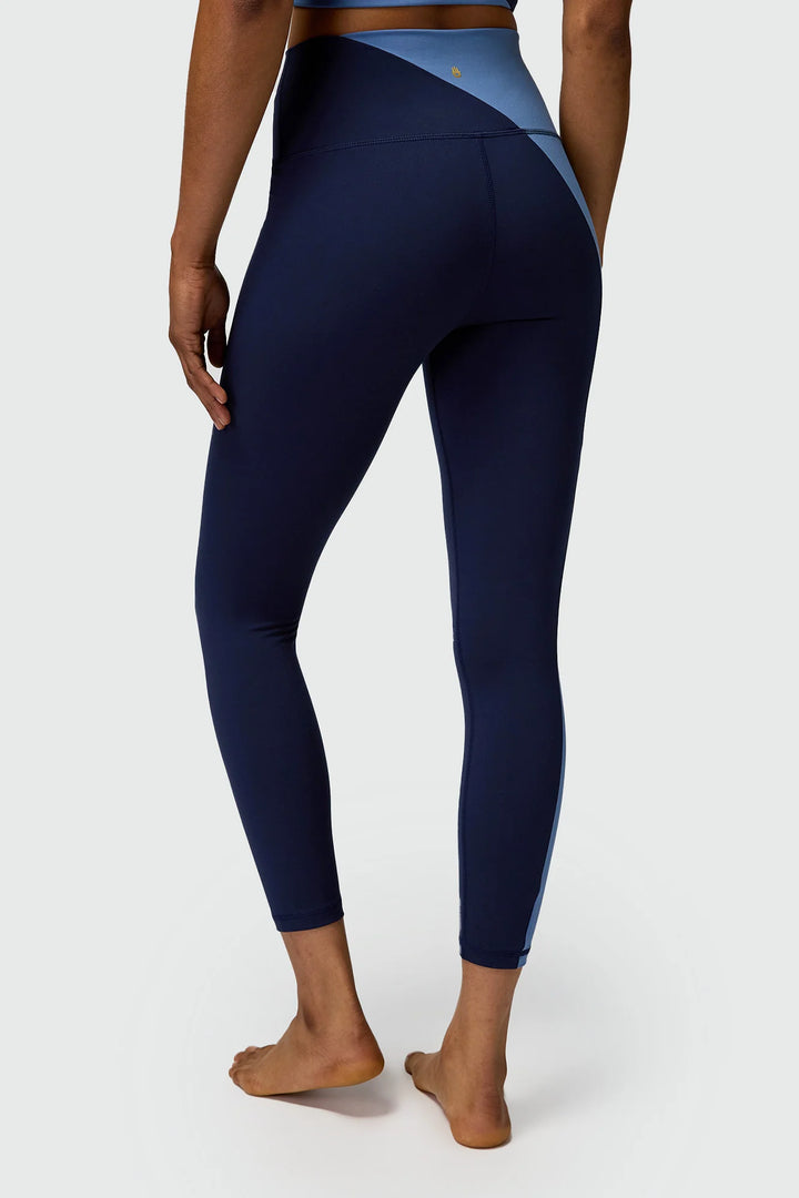 Spiritual Gangster Zoe Colorblock 78 Legging - Midnight Navy Pacific Blue - Sun Diego Boardshop