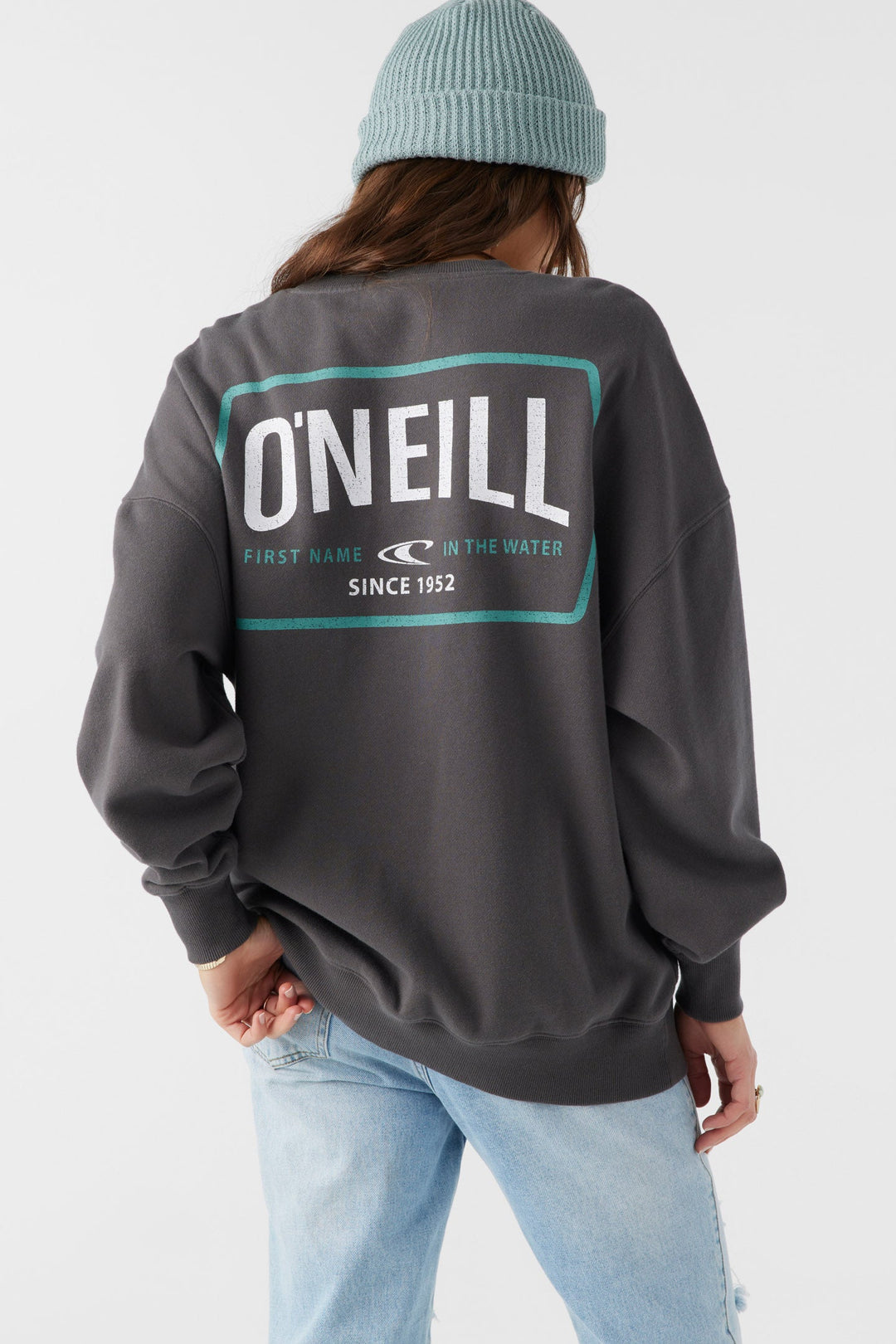 Oneill CHOICE CREWNECK OVERSIZED-FIT FLEECE PULLOVER - WASHED BLACK - Sun Diego Boardshop