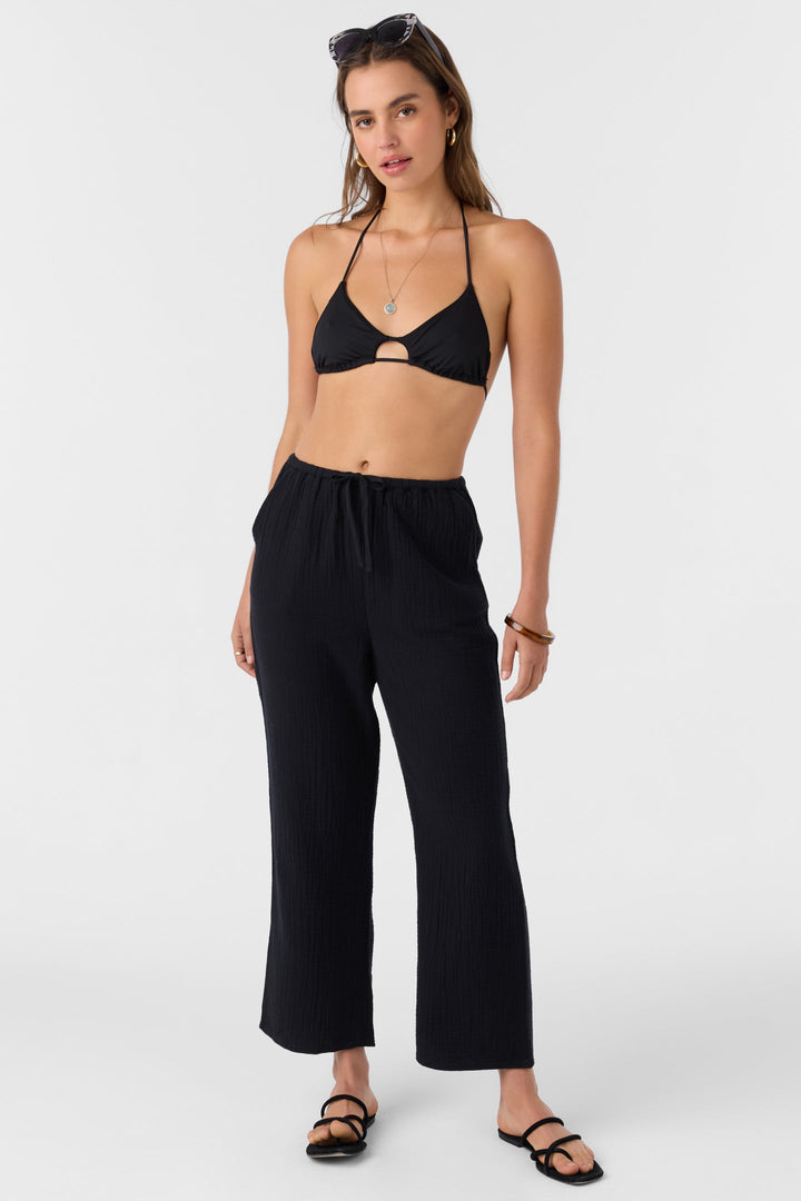 O'Neill BRENDA CRINKLE DOUBLE GAUZE BEACH PANTS - BLACK - Sun Diego Boardshop