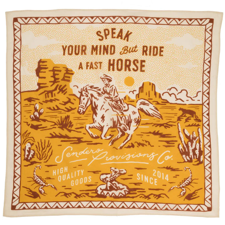 Sendero FAST HORSE BANDANA - YELLOW - Sun Diego Boardshop