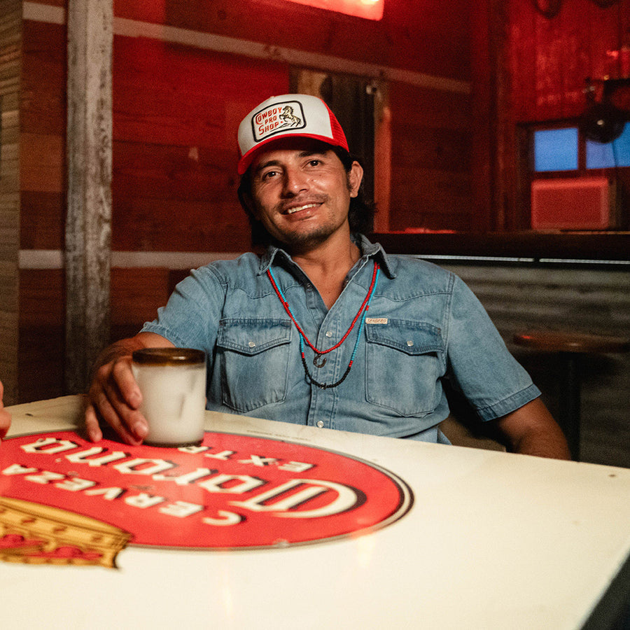 Sendero Cowboy Pro Shop Hat - White/Red - Sun Diego Boardshop