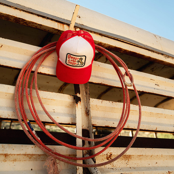 Sendero Cowboy Pro Shop Hat - WHITE/RED - Sun Diego Boardshop