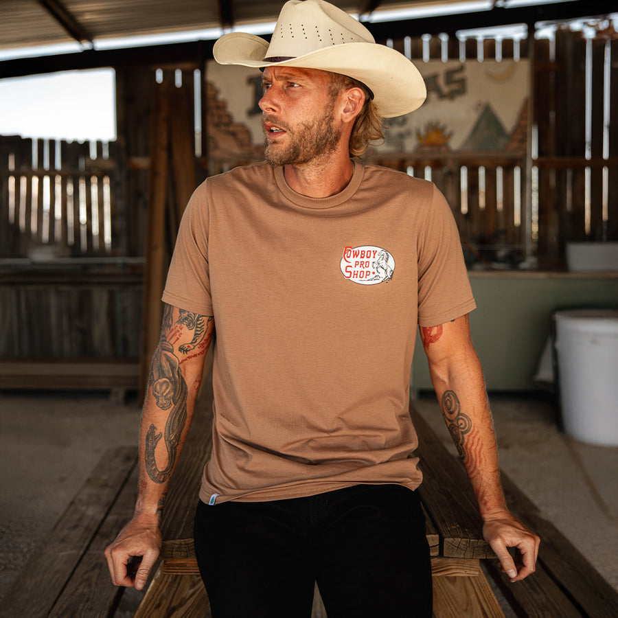Sendero Cowboy Pro Shop T-Shirt - Light Brown - Sun Diego Boardshop