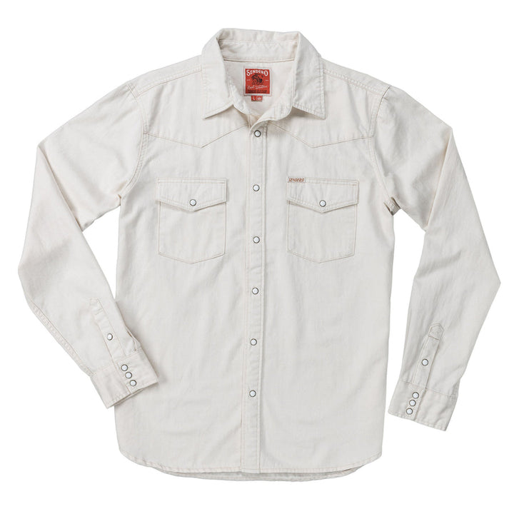 Sendero The Wyatt Pearl Snap Long Sleeve Denim Shirt - Ecru - Sun Diego Boardshop