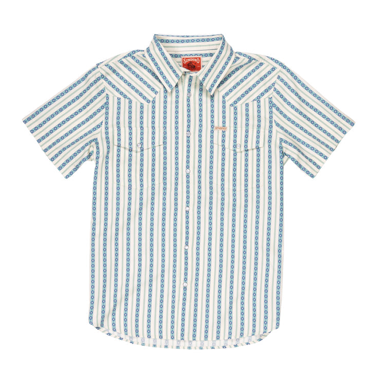 Sendero Serape Pearl Snap Short Sleeve - TEAL - Sun Diego Boardshop
