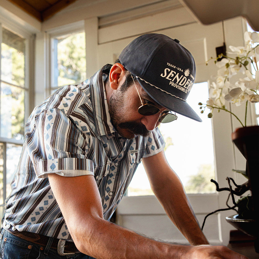 Sendero Serape Pearl Snap Short Sleeve - Sky/Brown - Sun Diego Boardshop