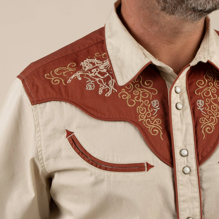 Sendero Men's The Cody Western Short Sleeve Shirt - Oat - Sun Diego Boardshop