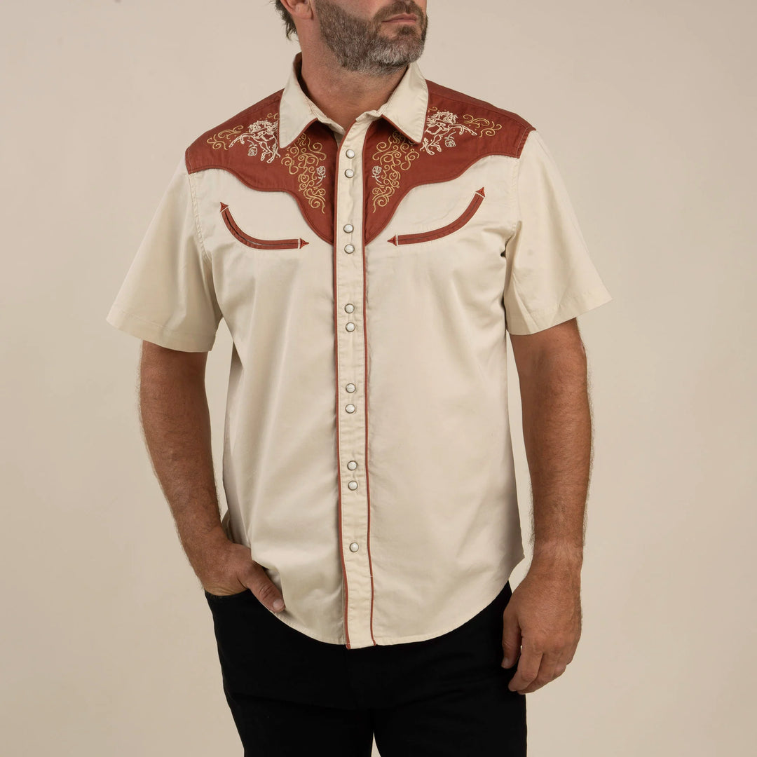 Sendero Men's The Cody Western Short Sleeve Shirt - Oat - Sun Diego Boardshop
