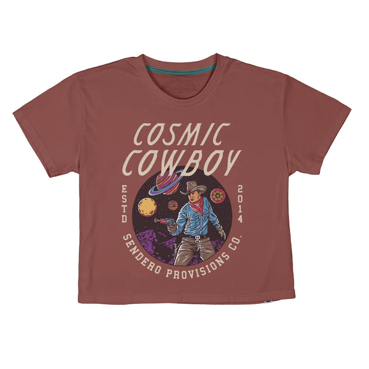 Sendero COSMIC COWBOY WOMEN'S CROP TEE - DUSTY MAUVE - Sun Diego Boardshop