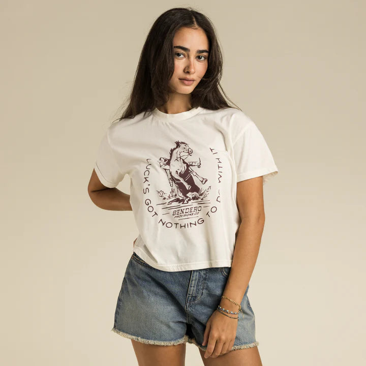 Sendero NO LUCK T-Shirt  - VINTAGE WHITE - Sun Diego Boardshop