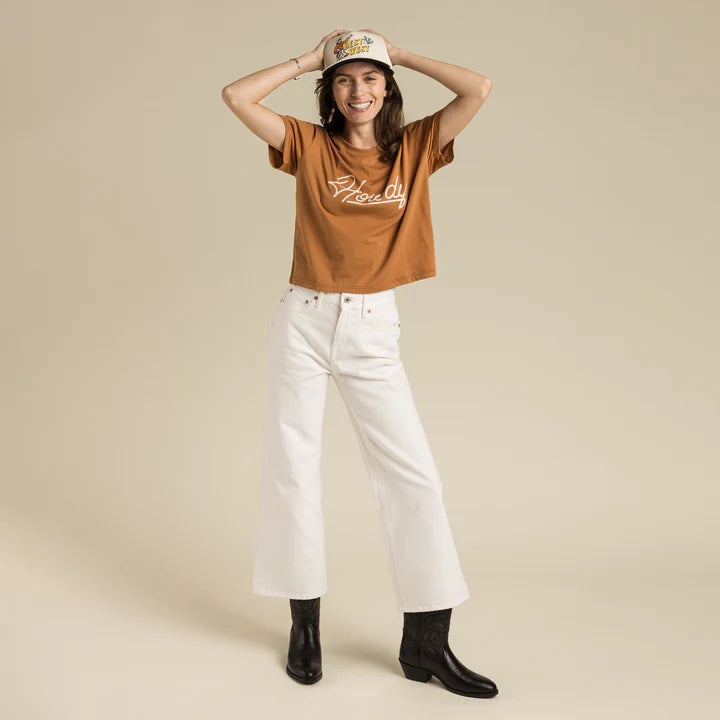 Sendero HOWDY DUDE WOMEN'S CROP TEE - MEERKAT - Sun Diego Boardshop