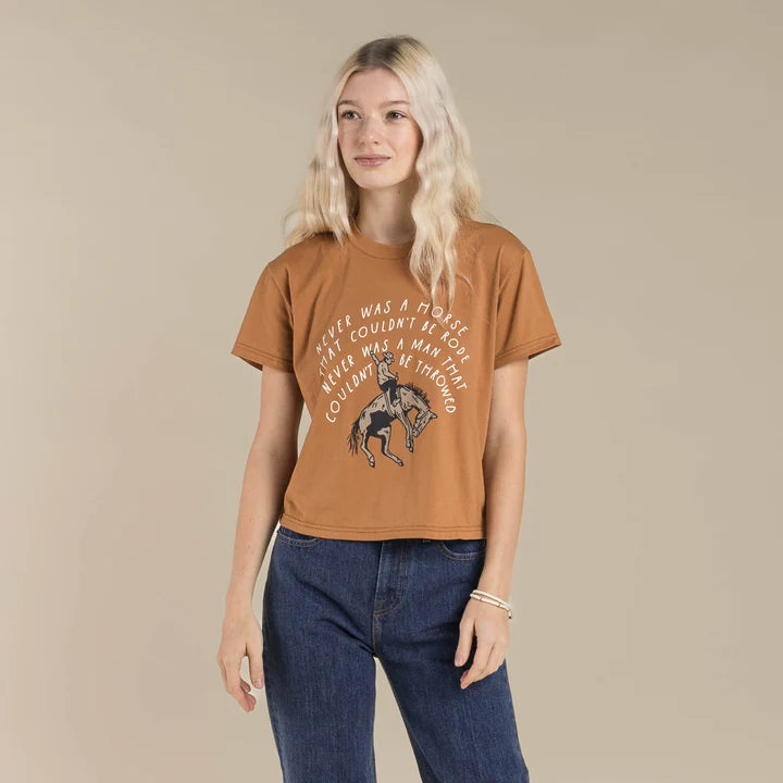 Sendero NEVER WAS A HORSE WOMEN'S CROP TEE  - MEERKAT - Sun Diego Boardshop