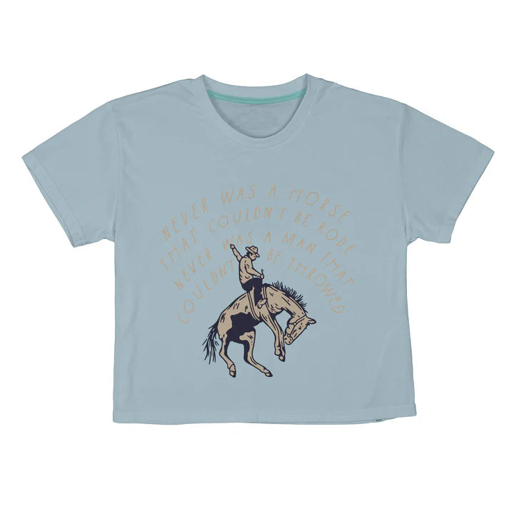 Sendero Women NEVER WAS A HORSE WOMEN'S CROP TEE  - STERLING BLUE - Sun Diego Boardshop