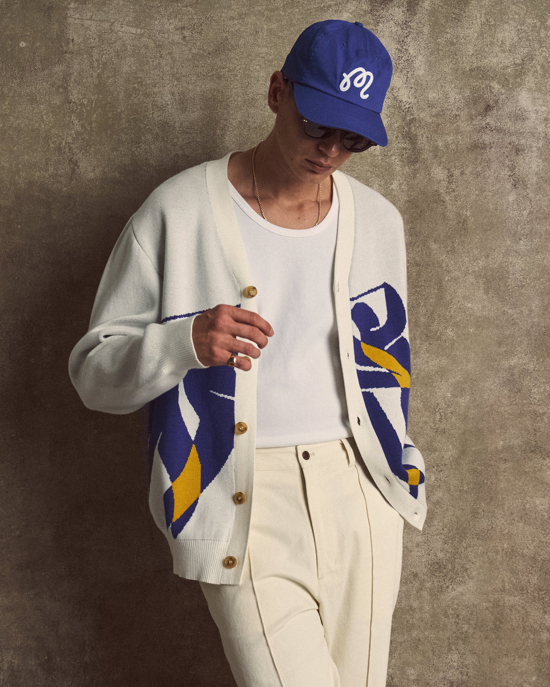 Malbon Golf MATISSE CARDIGAN - WHITE - Sun Diego Boardshop