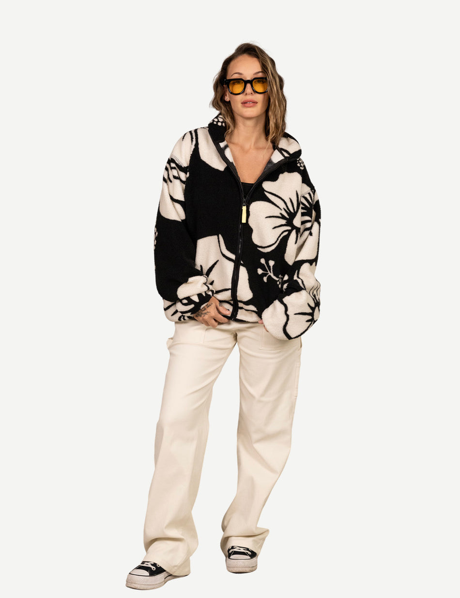 Duvin Hibiscus Full Zip Sherpa - Black - Sun Diego Boardshop