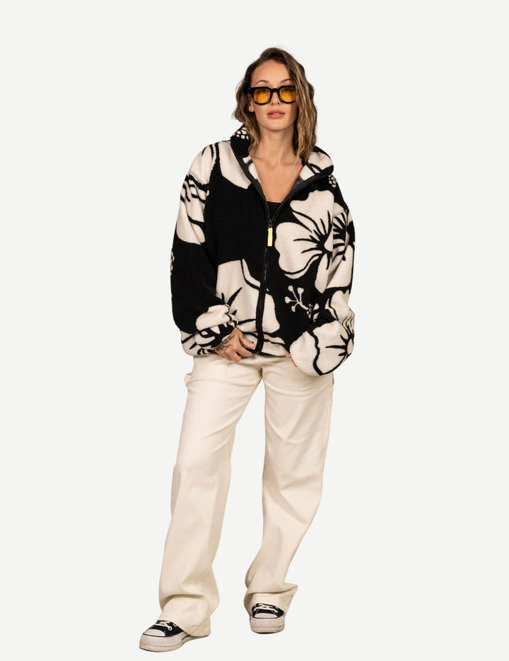 Duvin Hibiscus Full Zip Sherpa - Black - Sun Diego Boardshop