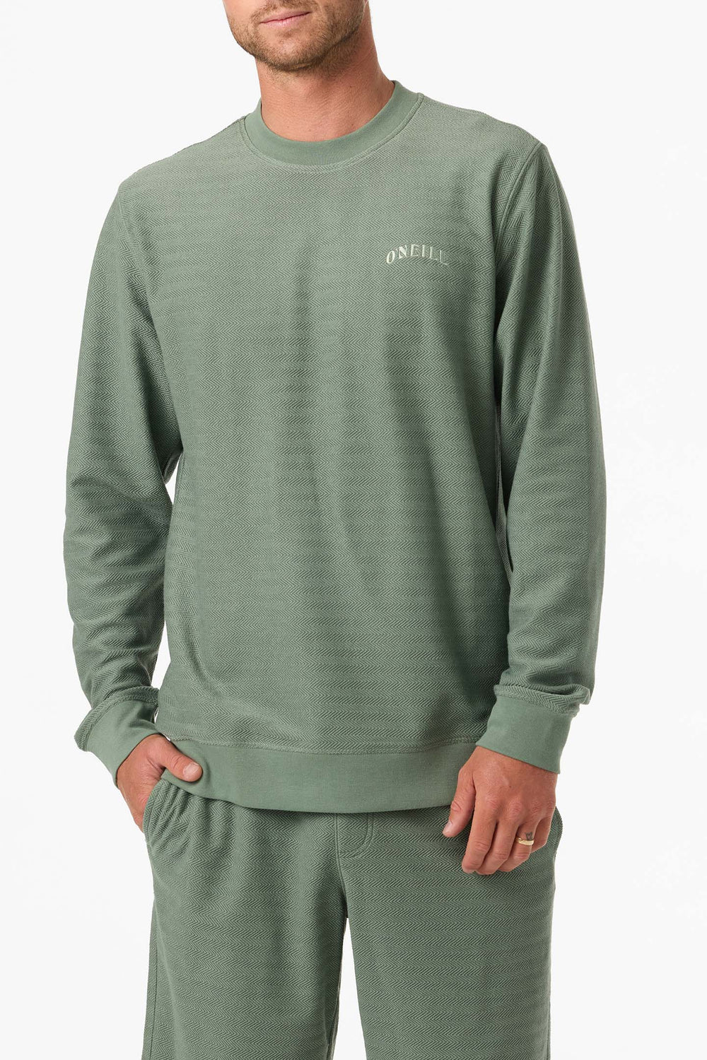 O'Neill Men's Bavaro Solid Crew Neck Fleece - Sage - Sun Diego Boardshop
