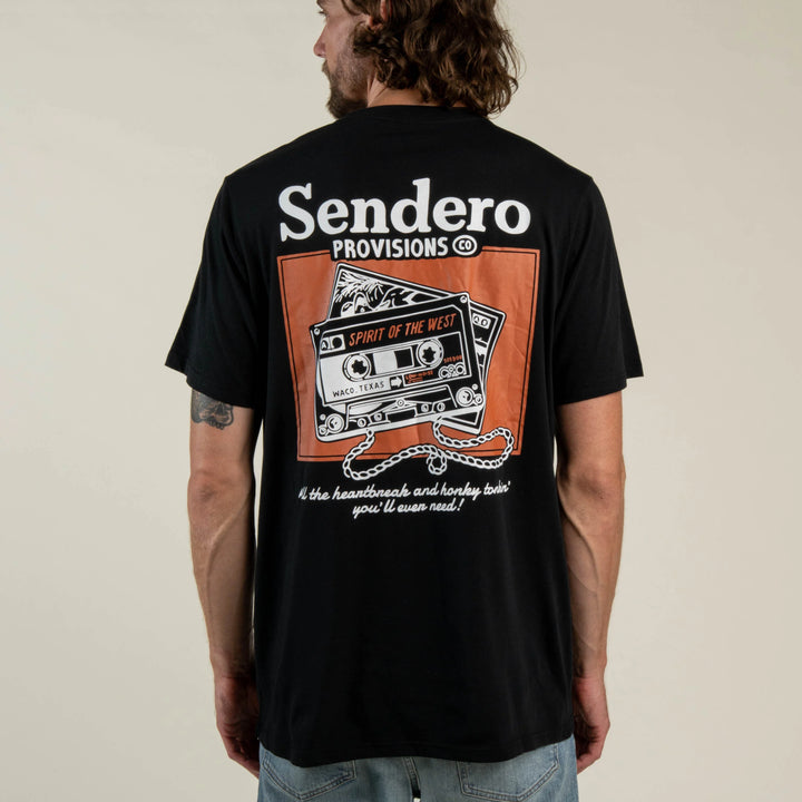 Sendero Men's Cassette Tape T-Shirt - Black - Sun Diego Boardshop