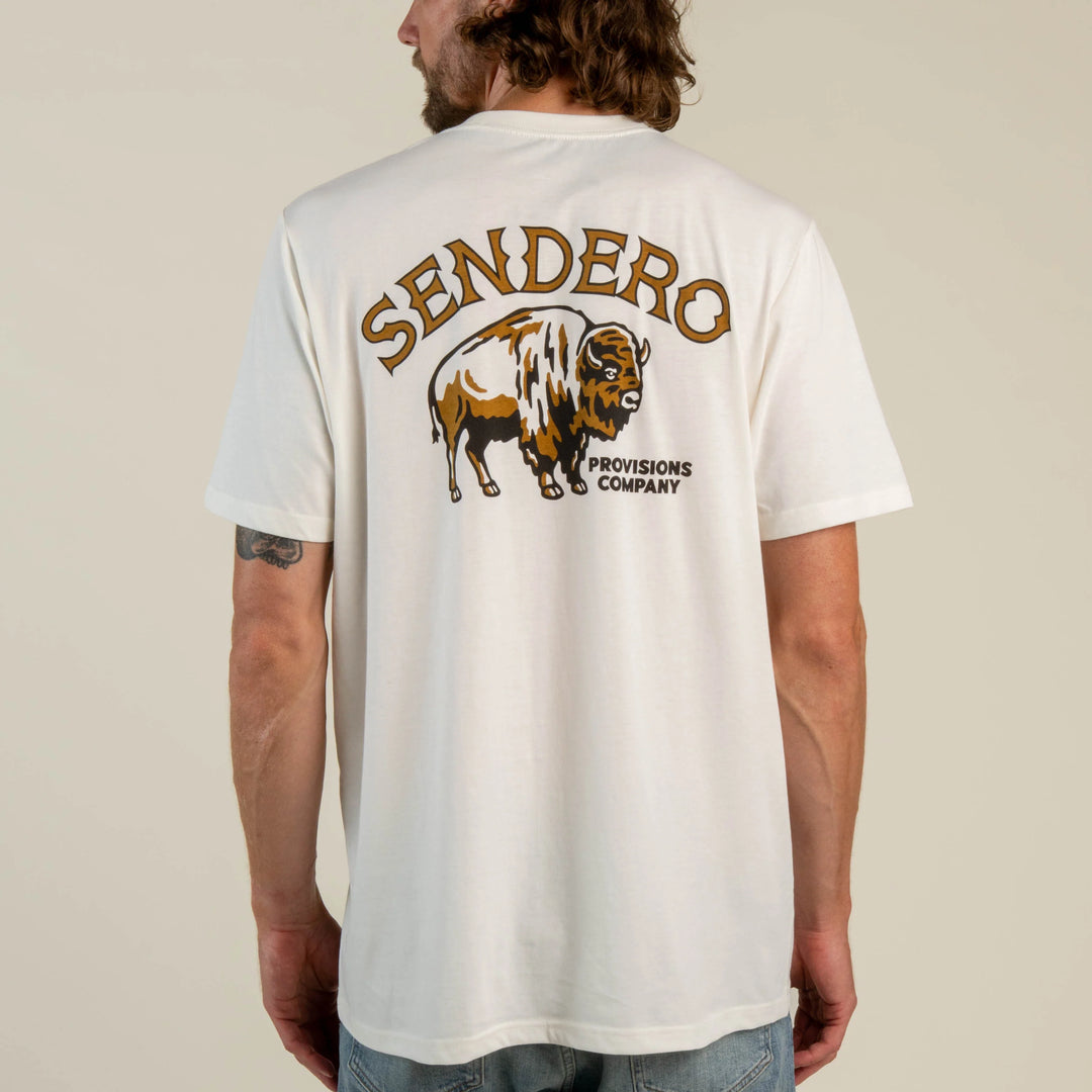 Sendero Men's American Buffalo T-Shirt - Vintage White - Sun Diego Boardshop