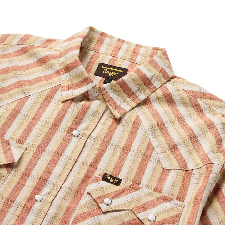 Seager Men's Sawtoof Short Sleeve Shirt - White Wash Plaid - Sun Diego Boardshop