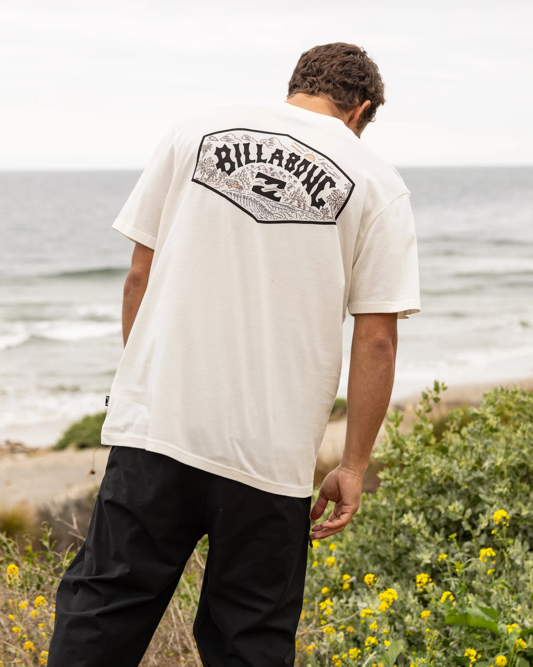 Billabong Men's Scenic Arch Adiv Premium Short Sleeve T-Shirt - Off White