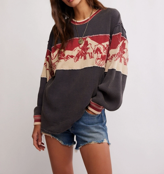 Free People Big Sky Graphic Tee - RED COMBO - Sun Diego Boardshop