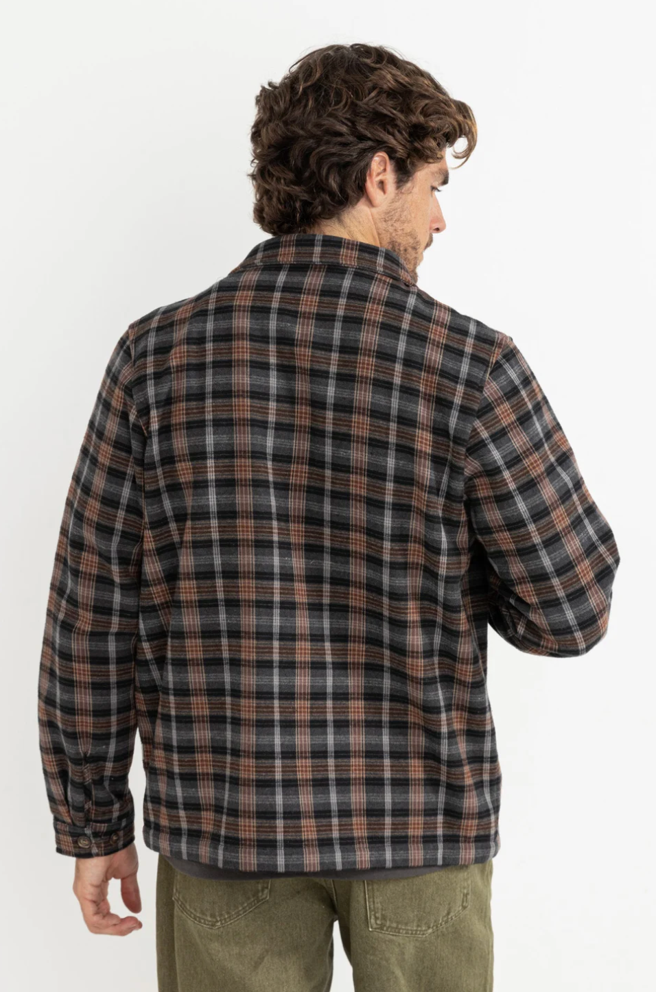 Rhythm Polar Bond Long Sleeve Flannel Shirt - Charcoal