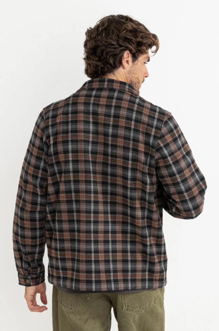 Rhythm Polar Bond Long Sleeve Flannel Shirt - Charcoal