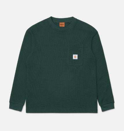 Rhythm Long Sleeve Vintage Pocket Waffle Shirt - Pine