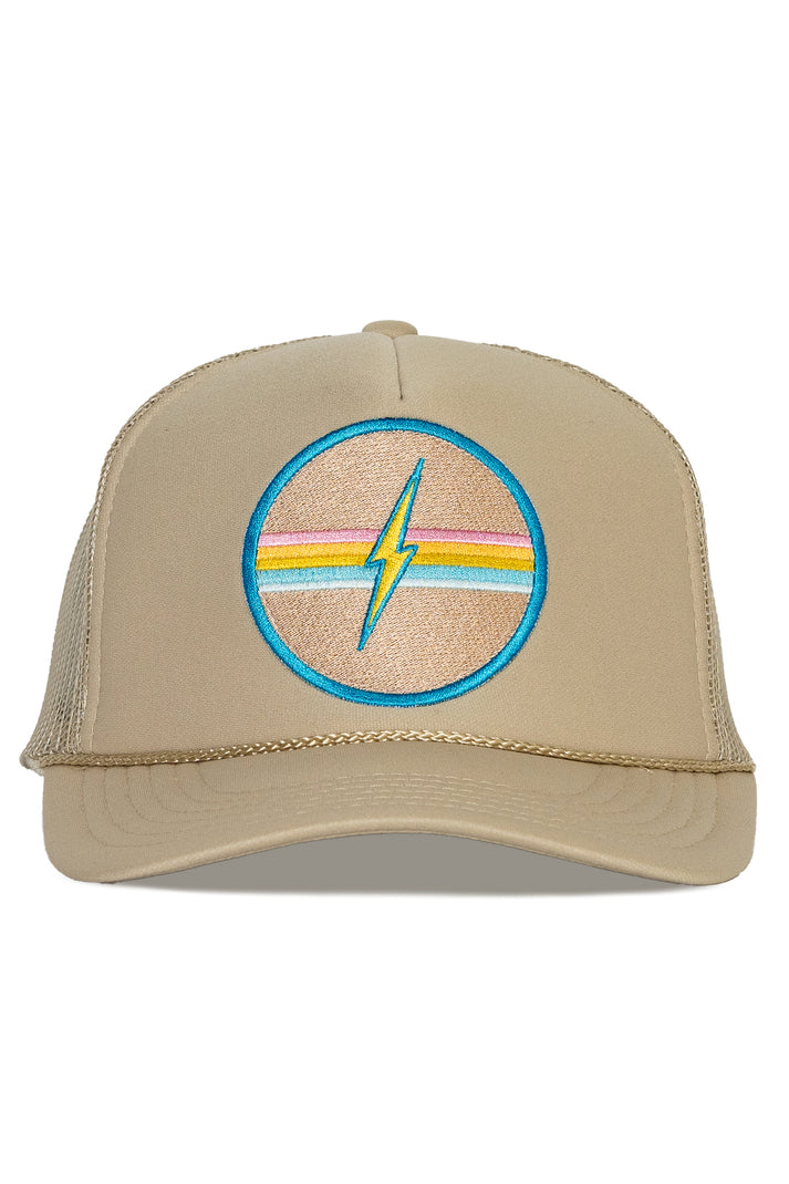 That Friday Feeling Electric Rainbow Trucker Hat - Tan - Sun Diego Boardshop