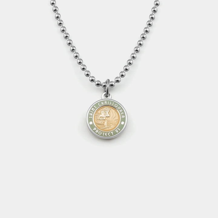 Getback Supply Small St. Christopher Necklace - Coral-Lagoon