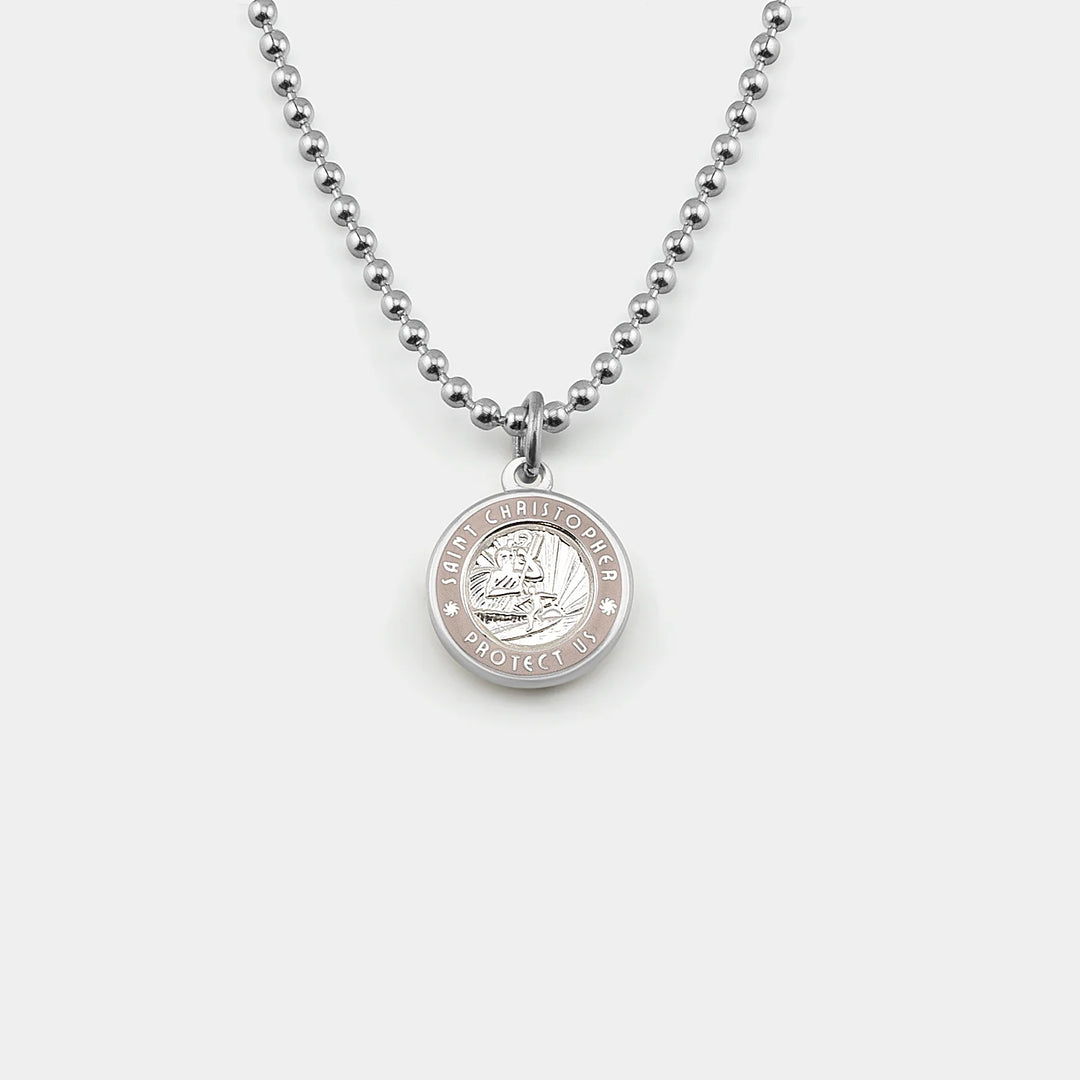 Getback Supply Small St. Christopher Necklace - Silver-Petal