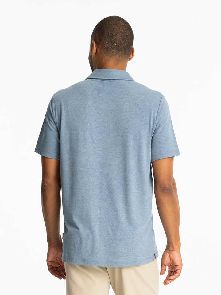 Free Fly Men'S Bamboo Flex Polo Ii - Heather Deepwater - Sun Diego Boardshop