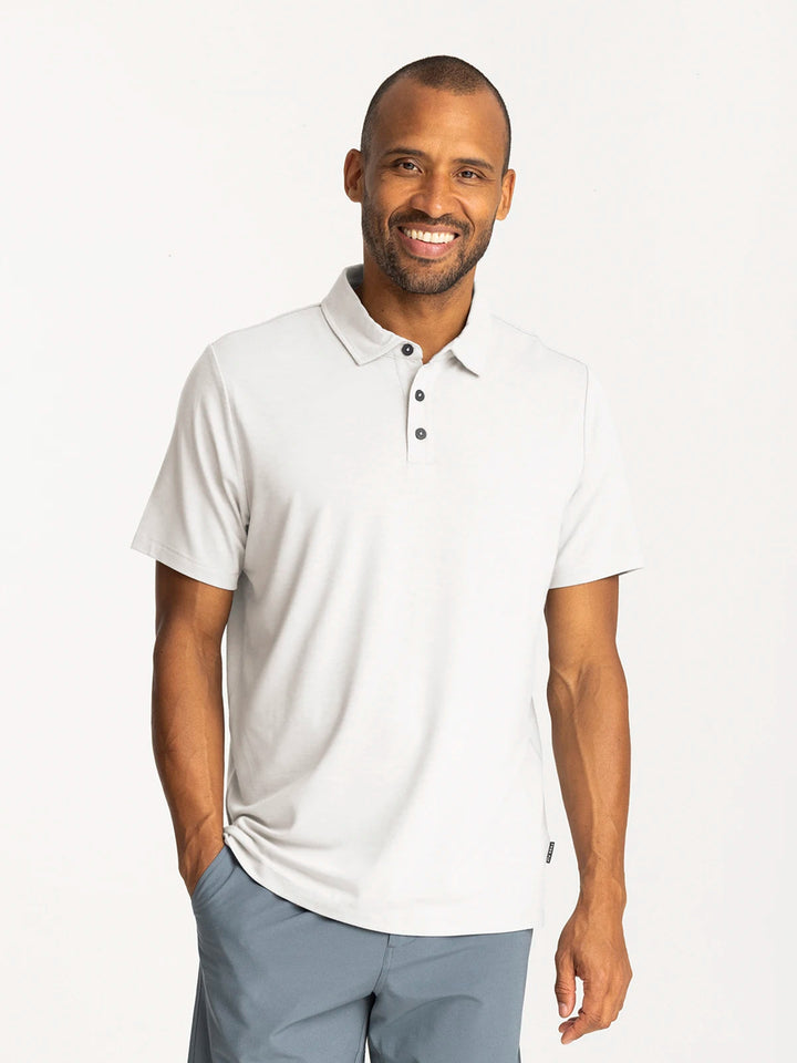 Free Fly Bamboo Flex Polo II - BRIGHT WHITE - Sun Diego Boardshop