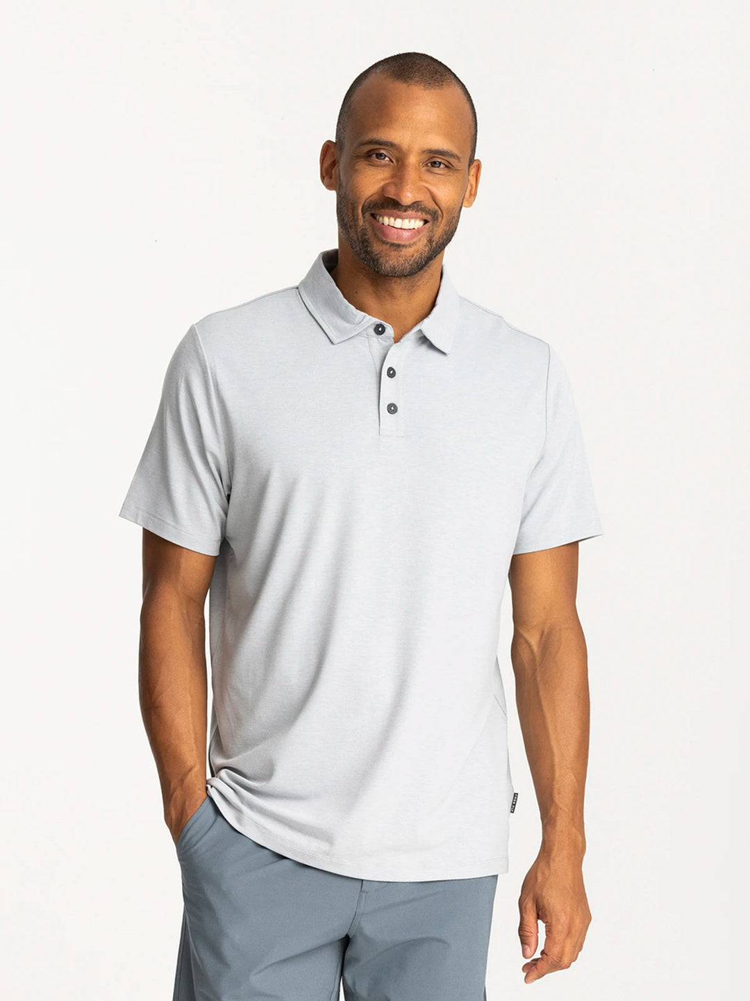 Free Fly Men'S Bamboo Flex Polo Ii - Heather Aspen Grey - Sun Diego Boardshop