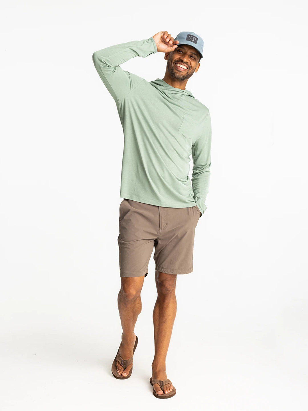 Free Fly Men'S Bamboo Lightweight Hoodie - Palm Green - Sun Diego Boardshop