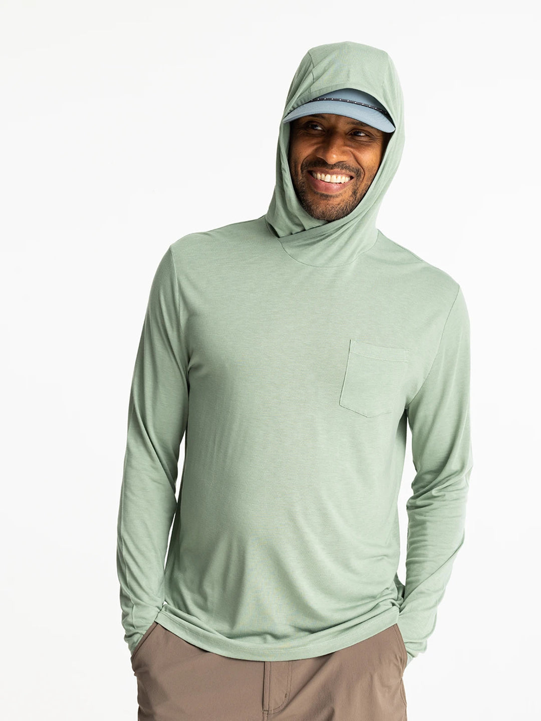 Free Fly Men'S Bamboo Lightweight Hoodie - Palm Green - Sun Diego Boardshop