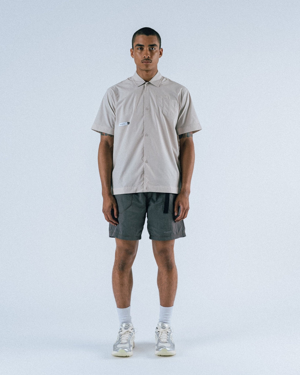 Students Golf Oxford Short Sleeve Poplin Button-Up Shirt - Desert - Sun Diego Boardshop