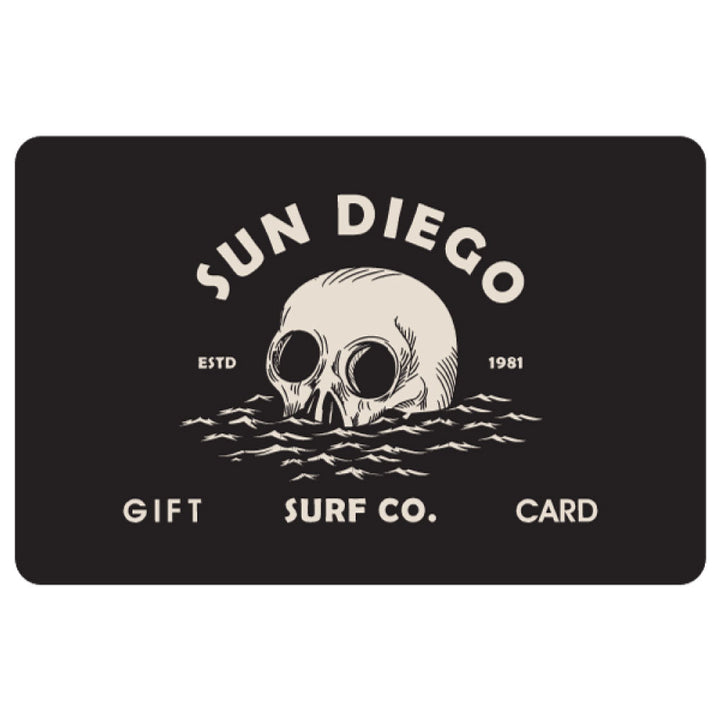 Sun Diego Physical Gift Cards For In Store Purchases - Sun Diego Boardshop