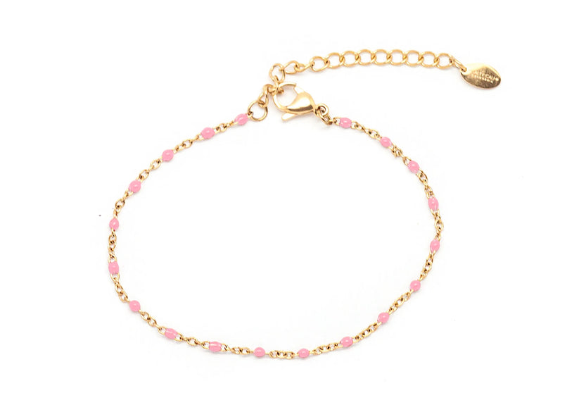 Salty Cali Sweet Dots Anklet - PINK - Sun Diego Boardshop