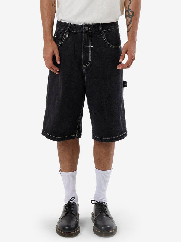 THRILLS Big Slacker Denim Short - AGED BLACK - Sun Diego Boardshop