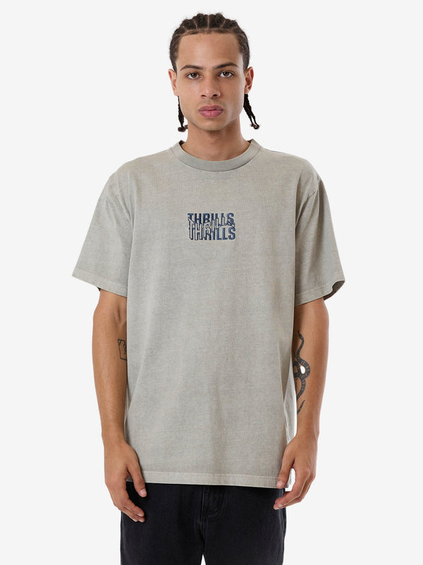 THRILLS Warped State Embro Merch Fit Tee - FOG - Sun Diego Boardshop