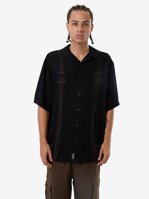 THRILLS Above It All Bowling Shirt - BLACK - Sun Diego Boardshop