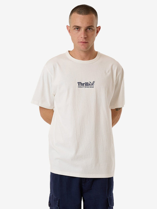 THRILLS Workwear Embro Merch Fit Tee - DIRTY WHITE - Sun Diego Boardshop