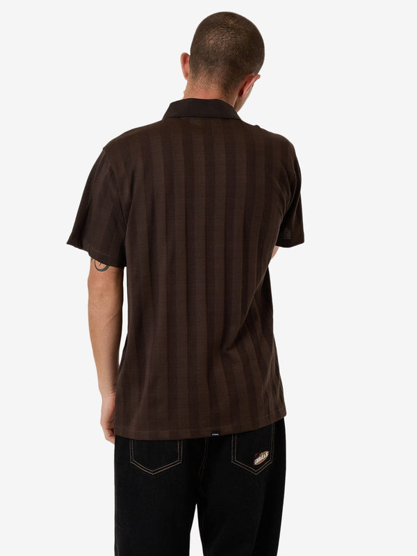 THRILLS Arts & Industrial Quarter Zip Polo - POSTAL BROWN - Sun Diego Boardshop