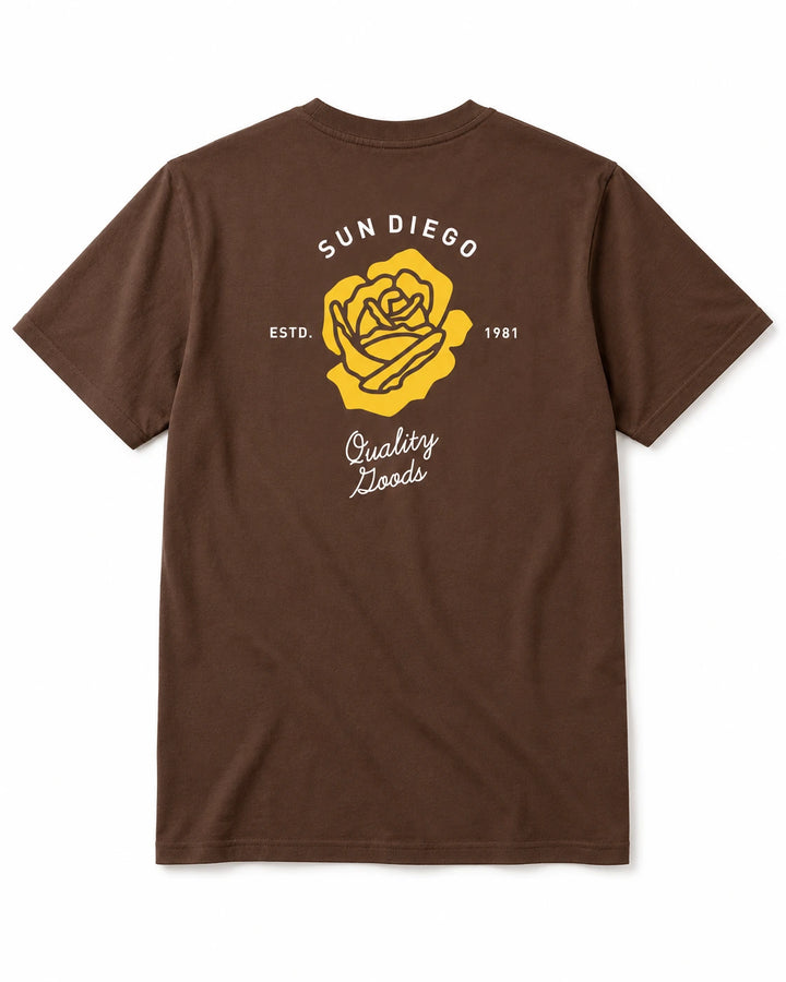 SunDiego Men's Roses Oversized Box Tee - Chocolate - Sun Diego Boardshop