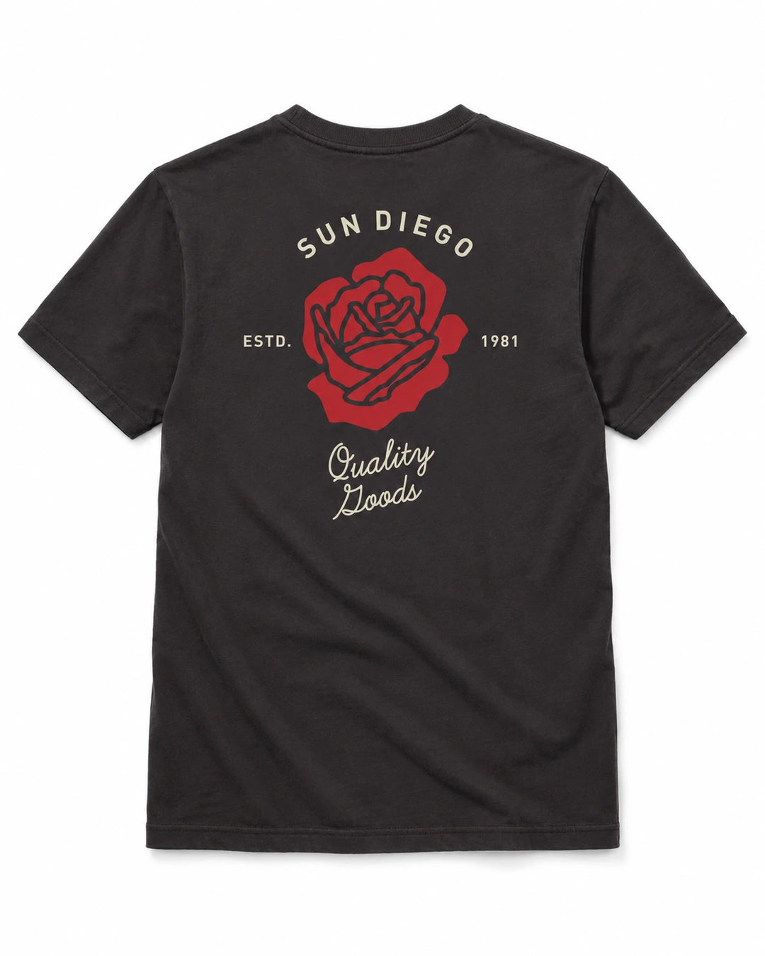 SunDiego Men's Roses Oversized Box Tee - Vintage Black